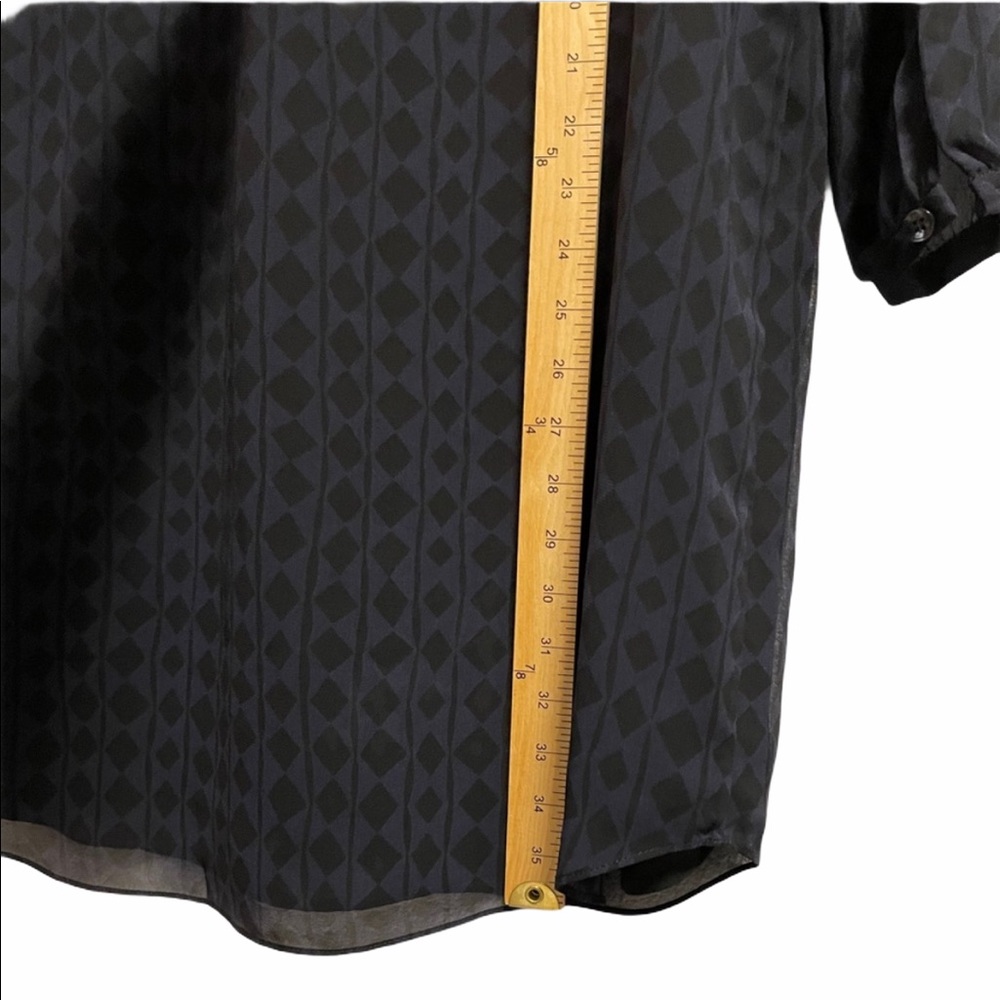 Cabi 3102 black purple Chiffon Long Sleeve dress - Picture 13 of 14
